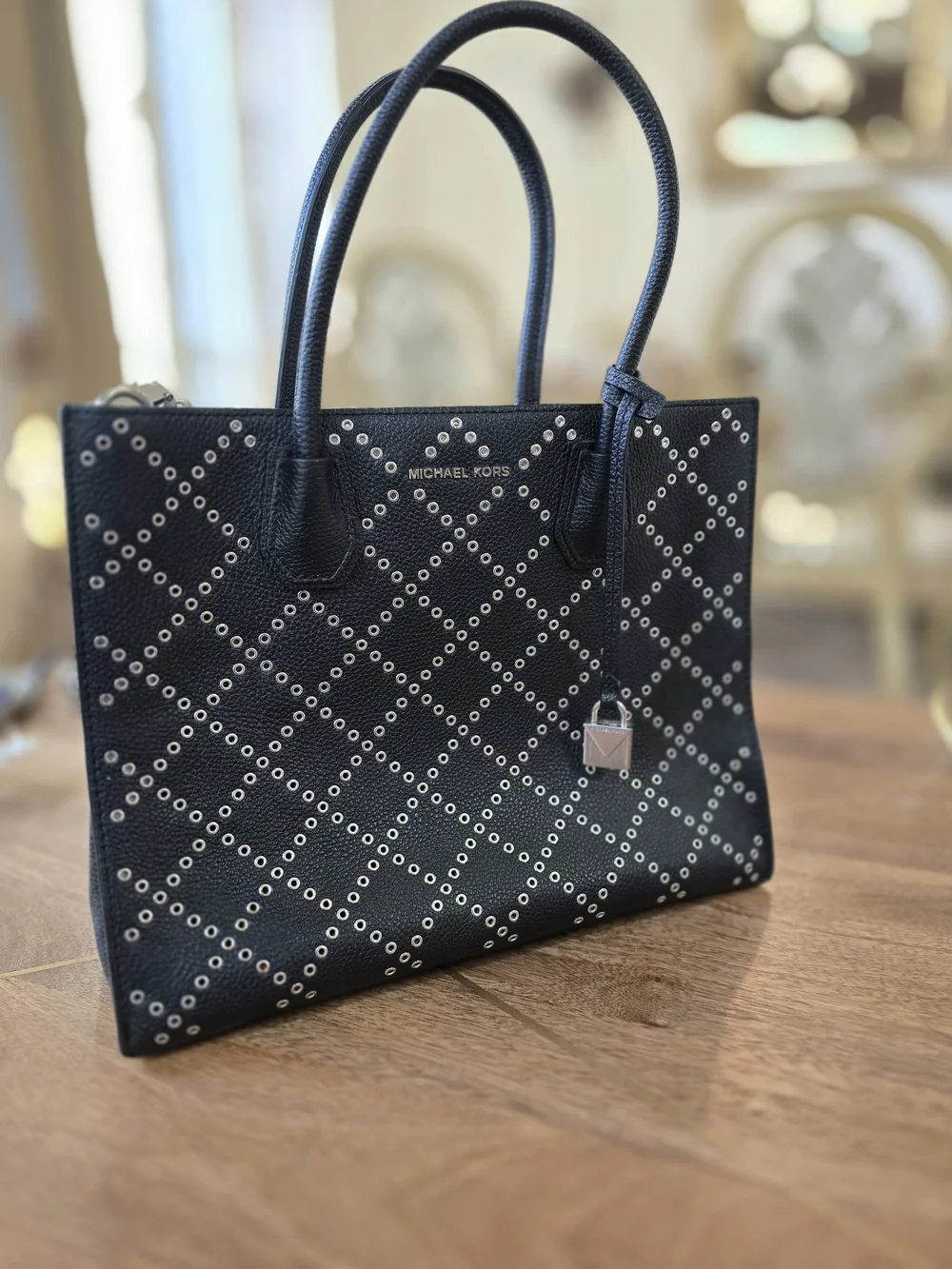 Michael Kors Black Studded Tote Bag